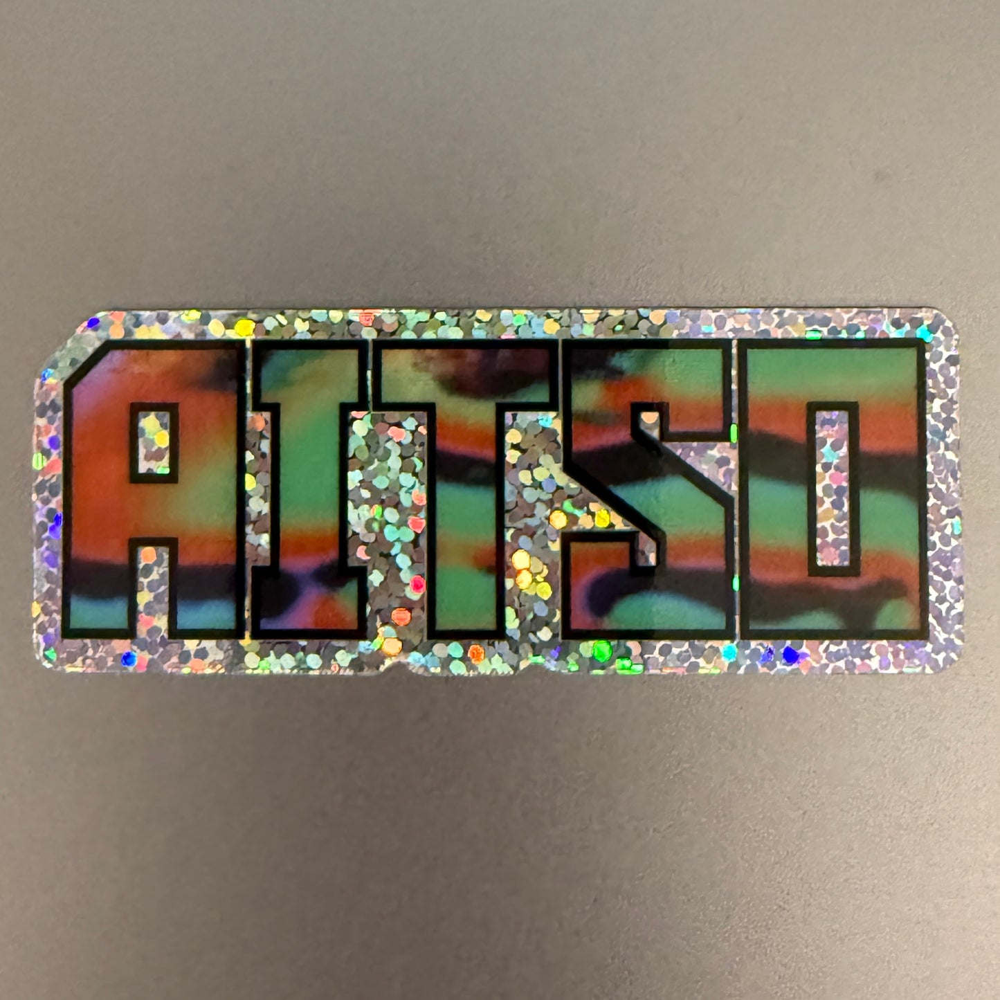 glitter aitso logo 5 sticker