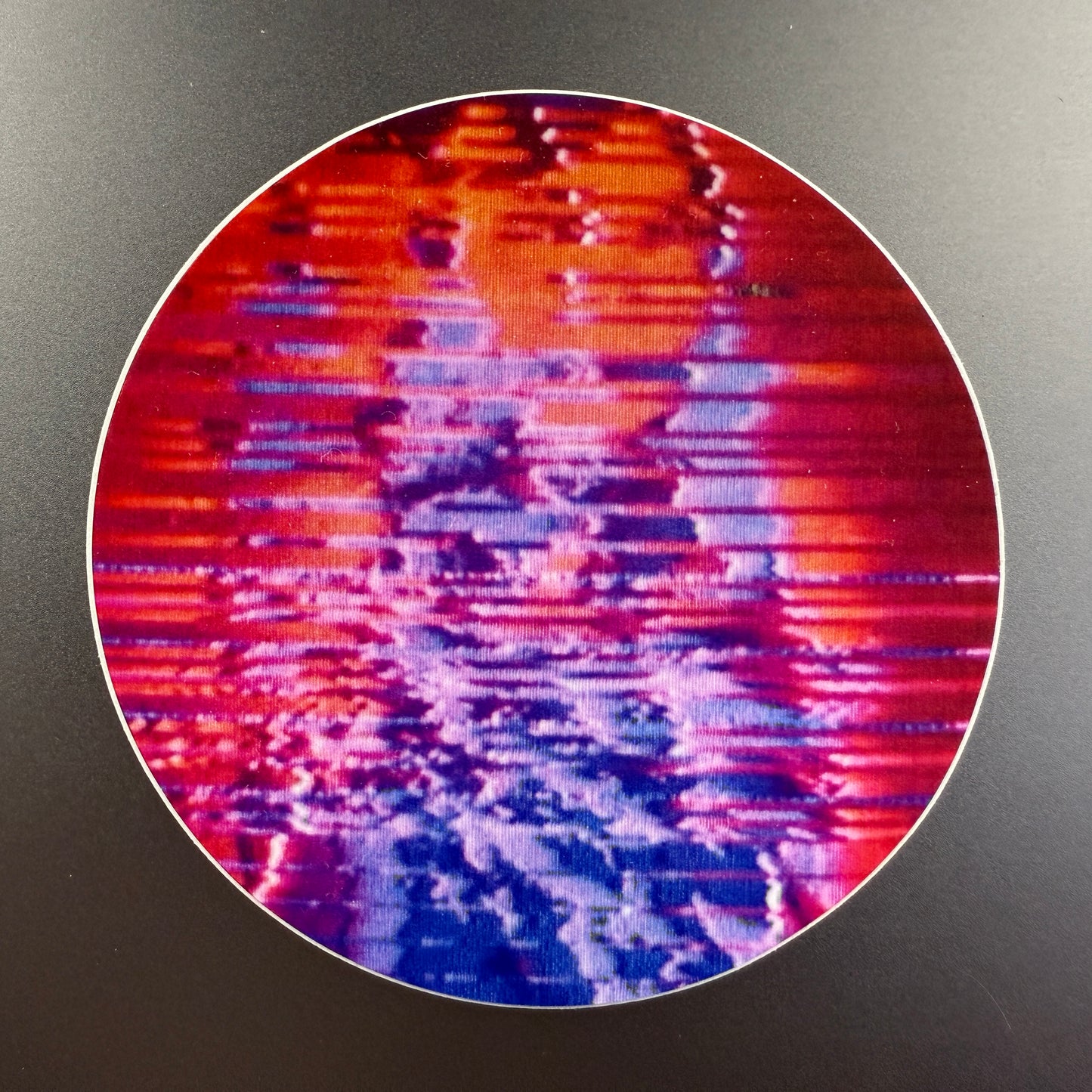 glitched person circle sticker