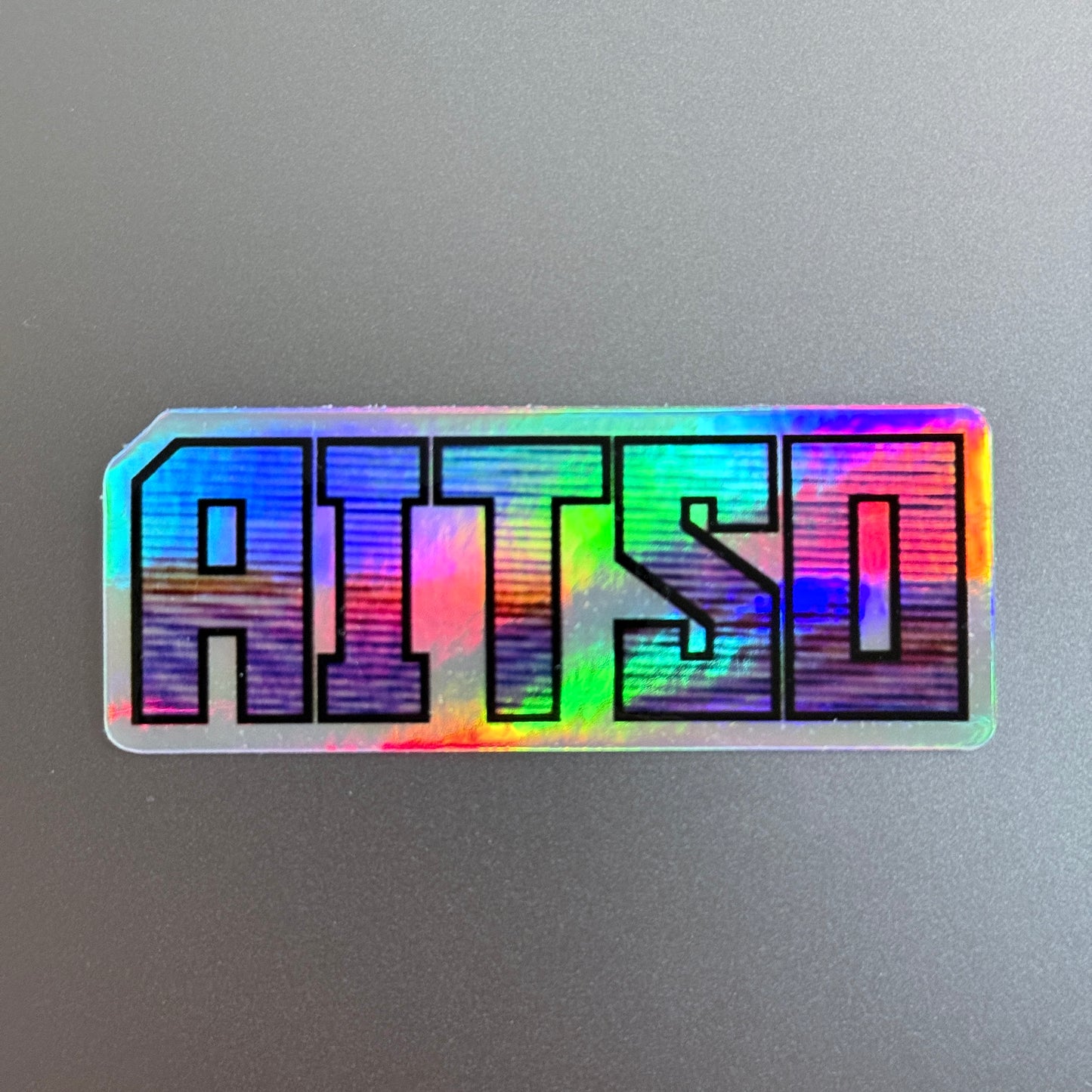 holographic aitso logo 6 sticker