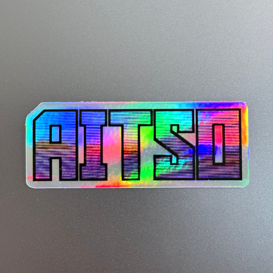 holographic aitso logo 6 sticker