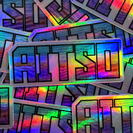 holographic aitso logo 6 sticker