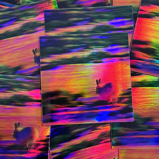 holographic bunny sticker