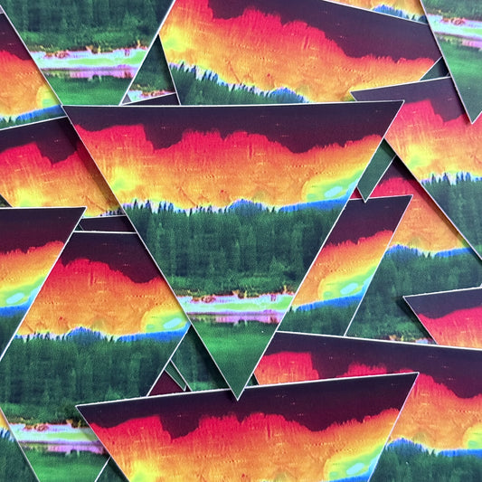 forest mountain triangle sticker