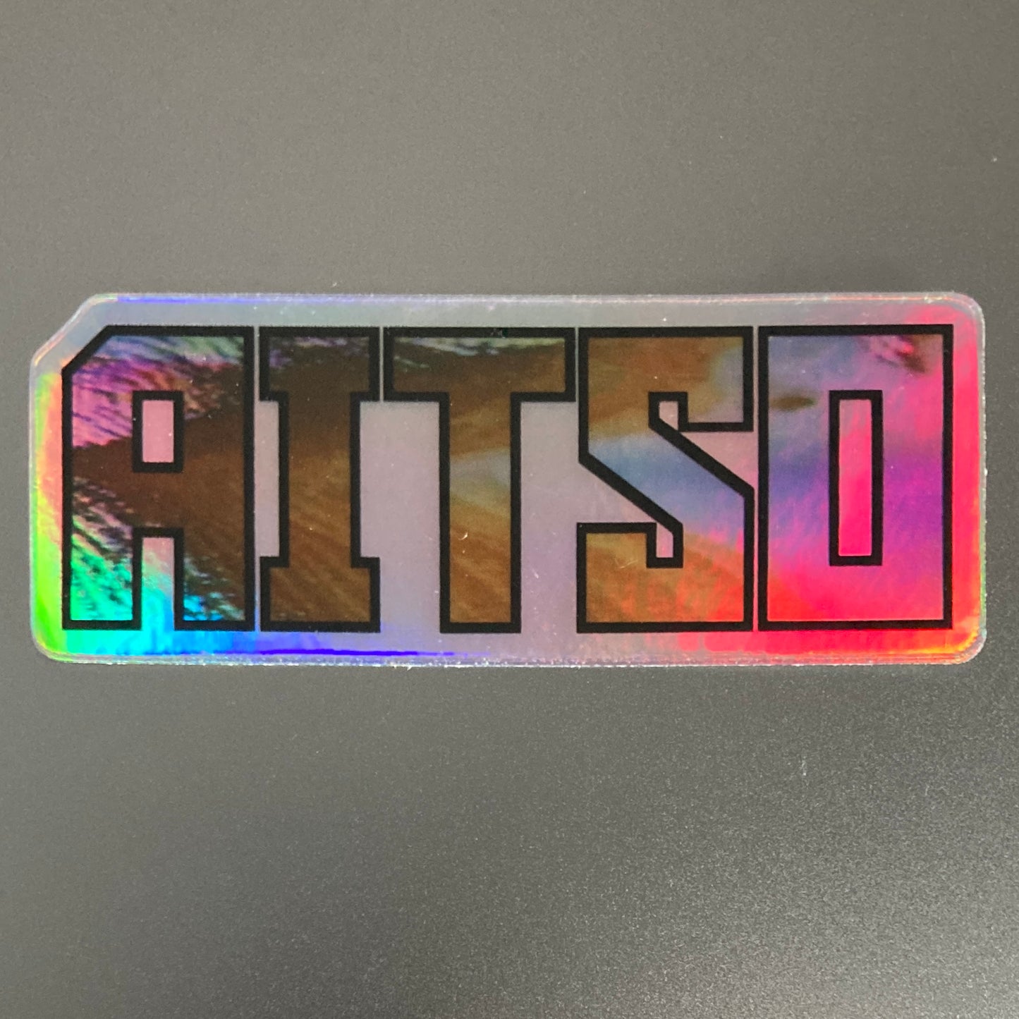 holographic aitso logo 1 sticker