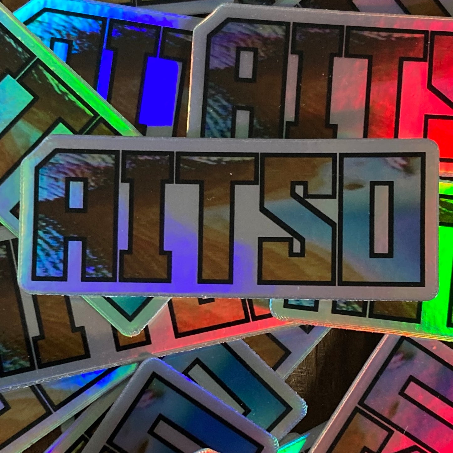 holographic aitso logo 1 sticker
