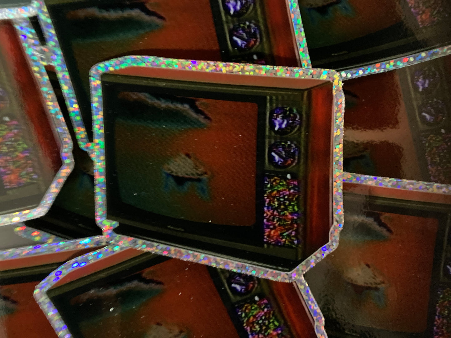 glitter turtle television sticker