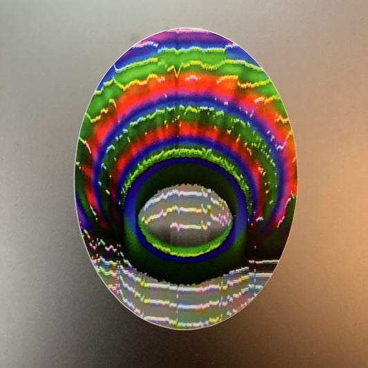 rainbow sunrise oval sticker